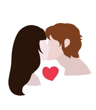 Erkek ve kadın öpüşüyor.