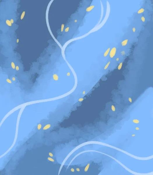 Dikey Arkaplan Mavisi Çizgiler Sarı Noktalar Çizimi — Stok fotoğraf