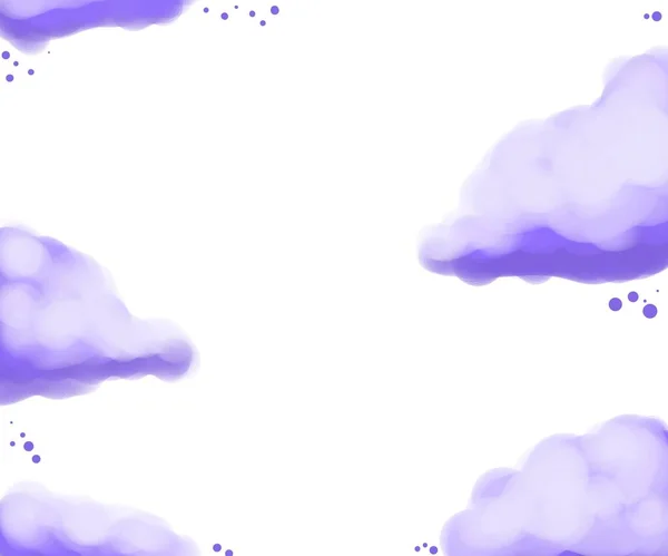 Frame with purple clouds illustration