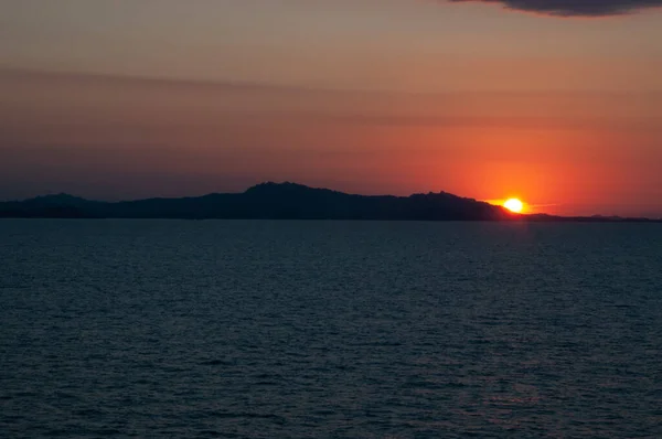 Закат Острова Маддалена Архипелаг Сардиния Италия Летом 2022 Года — стоковое фото