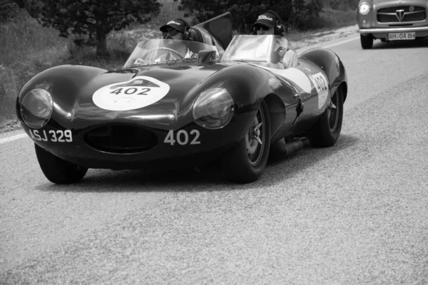 Urbino Itálie Červen 2022 Jaguar Type 1956 Starém Závodním Autě — Stock fotografie