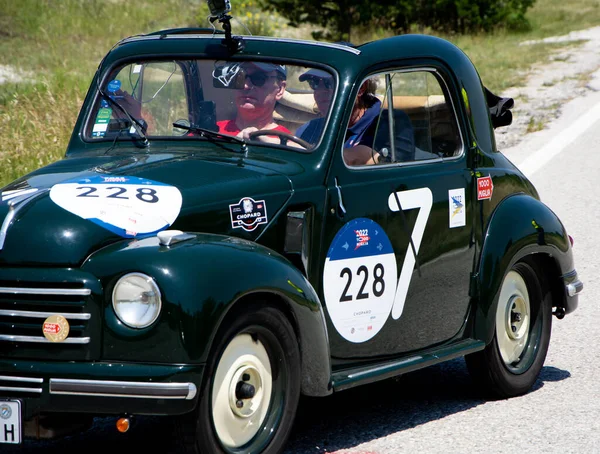 Urbino Italy Jun 2022 Fiat 500 Topolino 1952 Old Racing — Stock Photo, Image