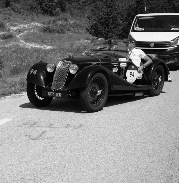 Urbino Itália Jun 2022 Riley Sprite 1936 Velho Carro Corrida — Fotografia de Stock