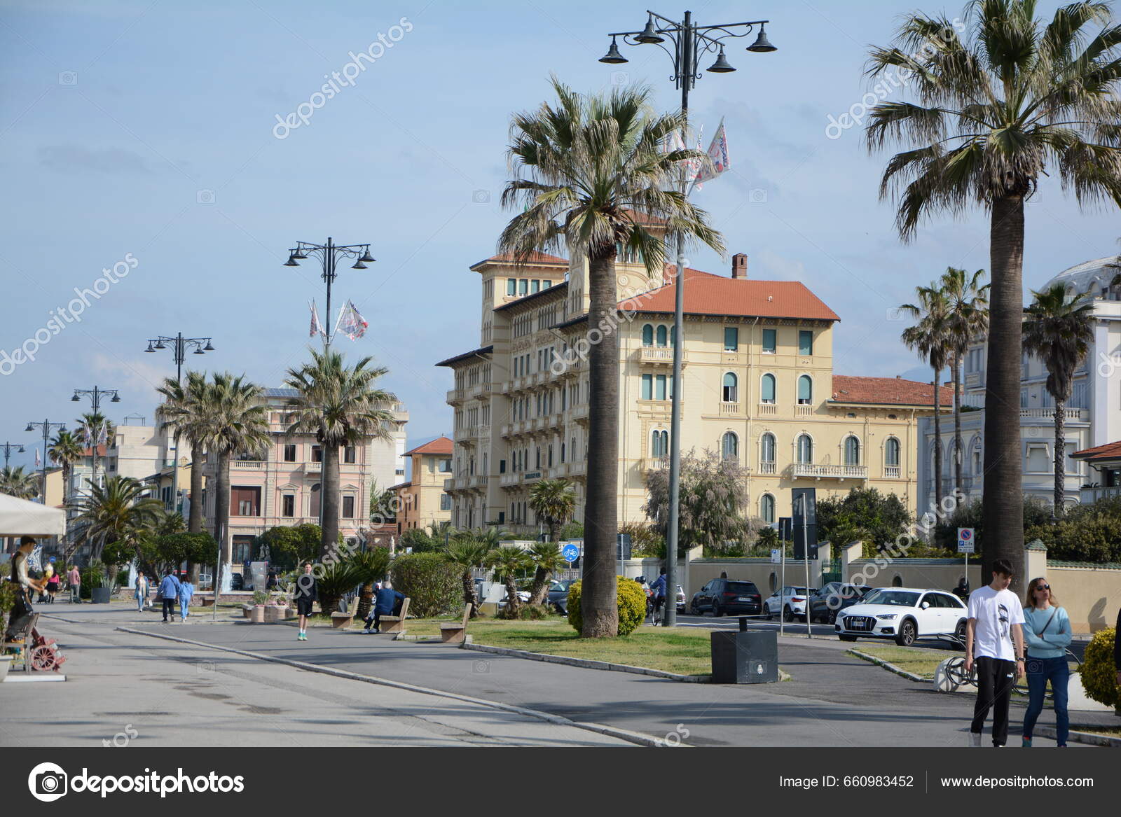 Viareggio Italy April 2023 Viareggio Famous Resort Coast Ligurian Sea