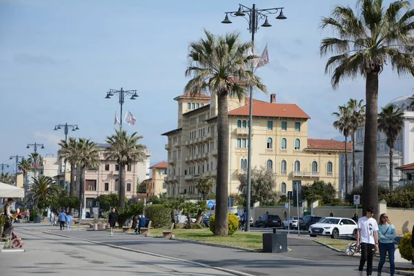 Viareggio Itália Abril 2023 Viareggio Famoso Resort Costa Mar Ligúria — Fotografia de Stock