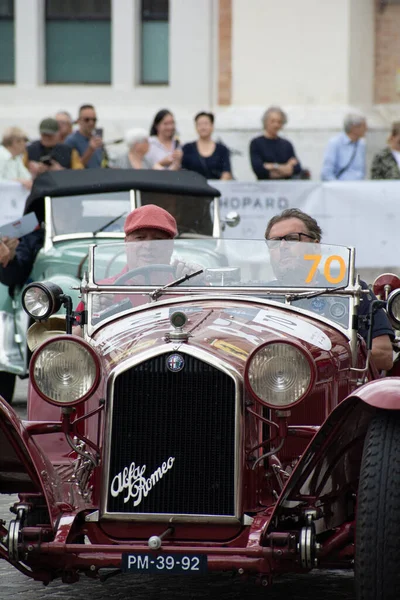 皮萨罗 意大利军14 2023年 1931年意大利著名的历史赛车场Mille Miglia 2023年 1927 1957年 Alfa Romeo — 图库照片