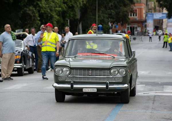 Pesaro Italia Junio 2023 Fiat Poliza Viejo Coche Carreras Rally — Foto de Stock