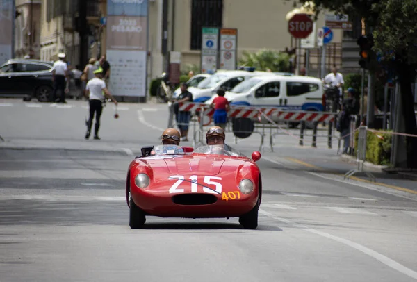 Pesaro Italy Jun 2023 1956年意大利历史上著名的赛车比赛Mille Miglia 2023 1927 1957 — 图库照片