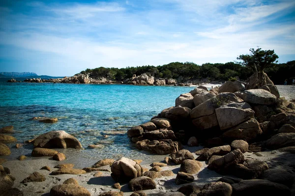 Landskap Med Blå Lagun Vid Smaragdkusten Sardinien Italien — Stockfoto