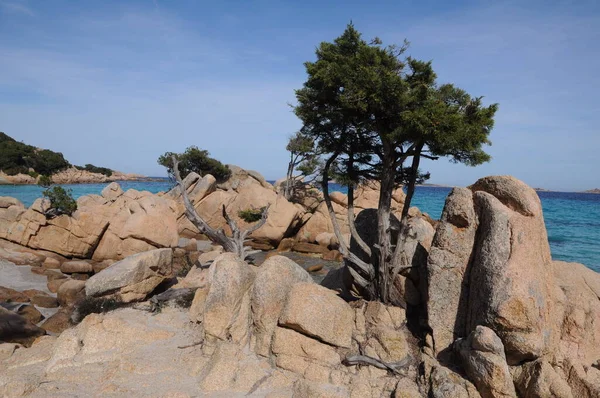Пейзаж Голубой Лагуной Изумрудном Побережье Остров Сардиния Италия — стоковое фото