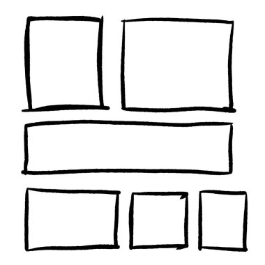 Basit siyah kareler ve dikdörtgenler çiz