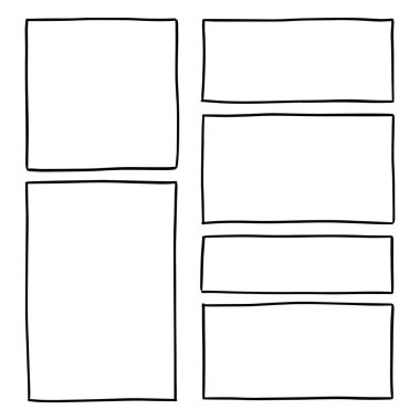 Basit siyah kareler ve dikdörtgenler çiz