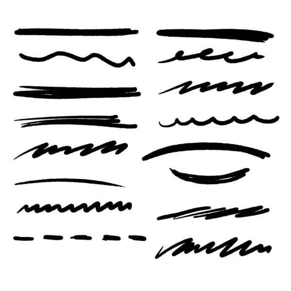 手工制作的一套下线打击 矢量笔划 — 图库矢量图片