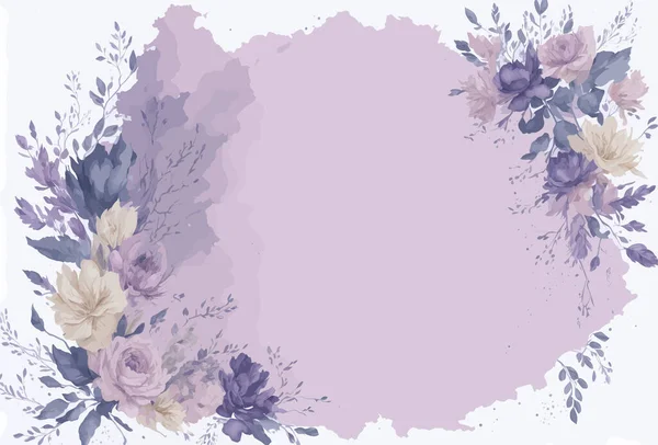 手は水彩の花のフレームと境界線を描いた 白い背景に隔離された水彩の花のバナー グリーティングカード 結婚式の招待状 固定などに使用できます — ストックベクタ