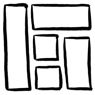 Basit siyah kareler ve dikdörtgenler çiz