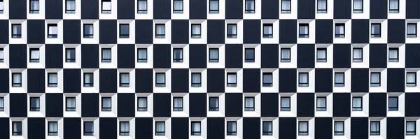 Bâtiment Architecture Moderne Avec Motif Noir Blanc — Photo
