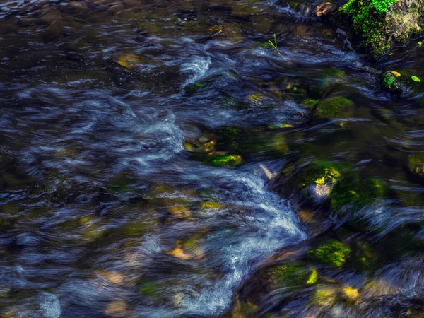 Stream Flowing Rocks Close View — Stock Photo, Image