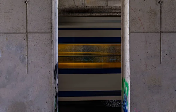 Desenfoque Movimiento Del Tren Que Mueve Metro — Foto de Stock