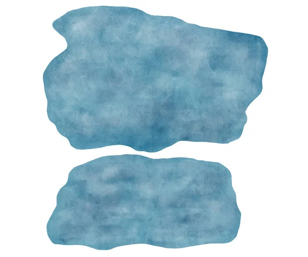 Água Aquarela Textura Fundo Mar Azul Desenhado Mão Isolado Branco — Fotografia de Stock