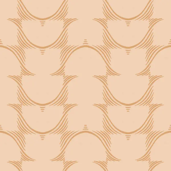 Abstract lines seamless pattern. Simple textured wavy line art design on beige background. Minimalistic wallpaper in neutral colors. Subtle motif for interior design, packaging, decoration