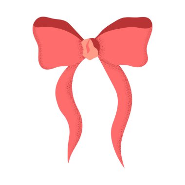 Kırmızı kurdele yay vektör çizimi. Coquette yemyeşil Bowknot beyaz arka planda izole edildi. Sevimli şık saç aksesuarı, y2k parti tasarımı, modern düz dokulu kız doğum günü dekoru.