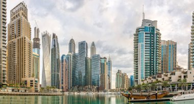 DUBAI,UAE - JANUARY 23,2023 - In the streets of Dubai- Marina. Dubai is the most populous city in the United Arab Emirates (UAE) and the capital of the Emirate of Dubai.