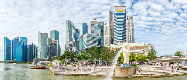 Singapur Febrero 2023 Vista Panorámica Paseo Marítimo Del Río Singapur —  Fotos de Stock