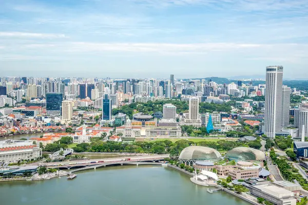 Singapur Febrero 2023 Vista Del Horizonte Paseo Marítimo Del Río — Foto de Stock