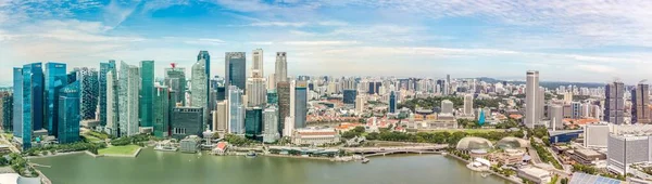 Singapore February 2023 Panoramic Skyline View Waterfront Singapore River Singapore — Stock Photo, Image