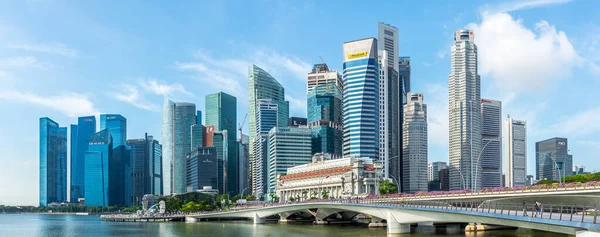 Singapur Febrero 2023 Vista Panorámica Del Centro Con Puente Jubileo — Foto de Stock