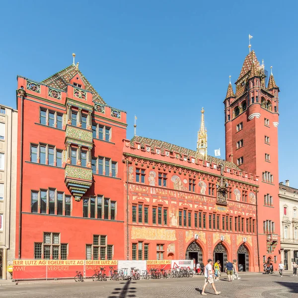 Basel Switzerland June 2023 View Town Hall Building Streets Basel — Stock Photo, Image