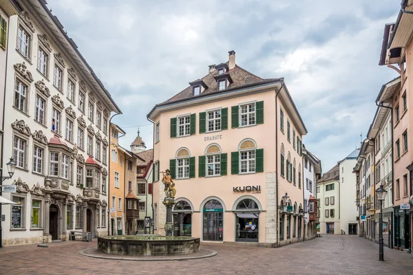 Schaffhausen Švýcarsko 2023 Ulicích Schaffhausenu Město Historickými Kořeny Obec Severním — Stock fotografie