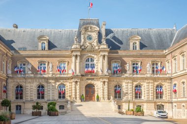 Fransa Amiens caddelerindeki belediye binasına bakın.