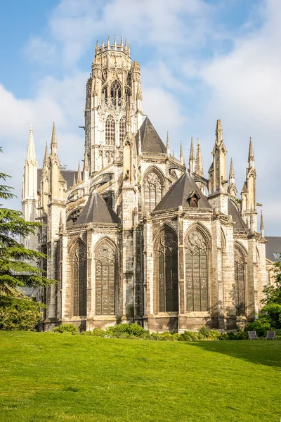 Veduta Della Chiesa Dell Abbazia Saint Ouen Nelle Strade Rouen — Foto Stock