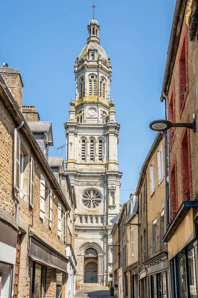 Veduta Della Basilica Saint Gervais Nelle Strade Avranches Francia — Foto Stock