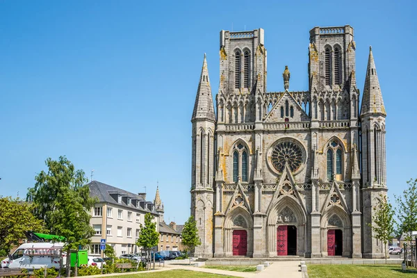 Pohled Kostel Notre Dame Des Champs Ulicích Avranches Francii — Stock fotografie