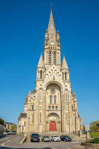 Widok Kościół Marcina Ulicach Vitre Francji — Zdjęcie stockowe