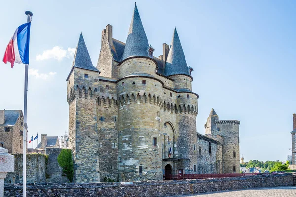 Вид Замок Витр Улицах Витра Франция — стоковое фото