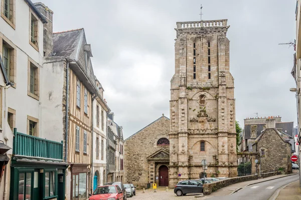 Marlaix France Mayıs 2023 Morlaix Sokaklarındaki Saint Matthieu Kilisesi Bakın — Stok fotoğraf
