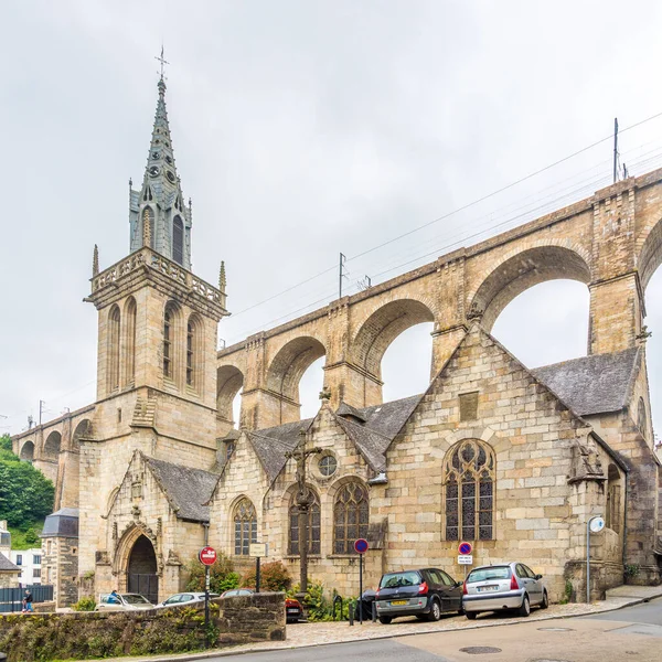 Morlaix France May 2023 View Church Saint Melaine Viaduct Streets — Stock Photo, Image