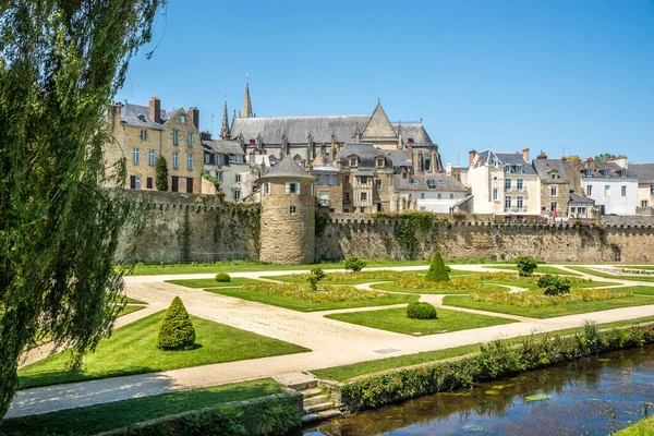 Vista Para Jardins Muralha Cidade Vannes França — Fotografia de Stock