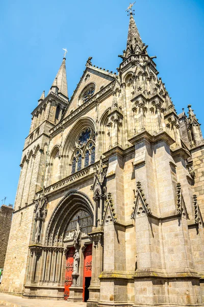 Widok Katedrę Piotra Ulicach Vannes Francji — Zdjęcie stockowe