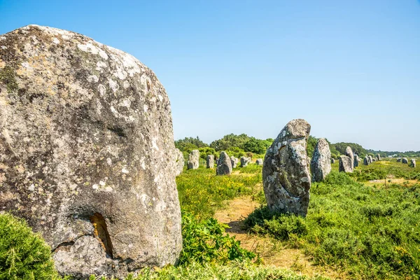 Pedras Carnac São Uma Coleção Excepcionalmente Densa Sítios Megalíticos Perto — Fotografia de Stock