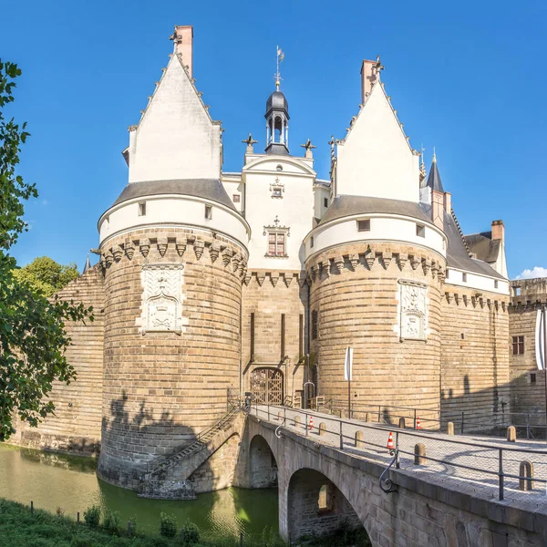 Vista Para Castelo Bretagne Dukes Nas Ruas Nantes França — Fotografia de Stock