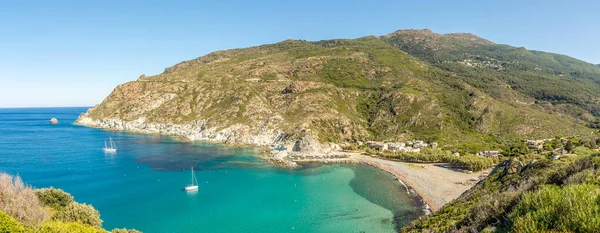 Panoráma Kilátás Vad Partján Felső Korzika Haute Corse Franciaországban Stock Fotó