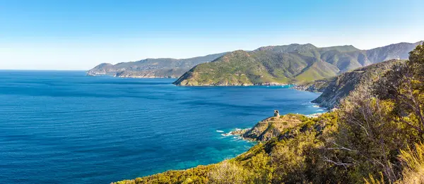 Vista Panorámica Costa Salvaje Alta Córcega Haute Corse Francia Imagen De Stock