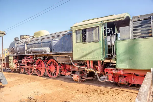 Wadi Rum Jordania Octubre 2023 Vieja Locomotora Estación Tren Wadi Fotos de stock