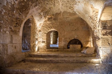 Arapça Ayloun Kalesi 'nin harabelerine bakın - Ürdün