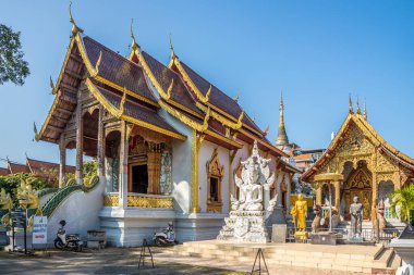 CHIANG MAI, THAILAND - 3 Şubat 2024 - Tayland 'ın Chiang Mai kasabasındaki Tung Yu' nun Wat 'ına bakın. Chiang Mai, Kuzey Tayland 'ın en büyük şehridir..