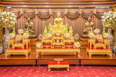 BANGKOK, THAILAND - 7 Şubat 2024 - Bangkok 'un Paknam Phasi Charoen bölgesinde Stupa' nın iç kesimine bakınız. Bangkok Tayland 'ın başkentidir..